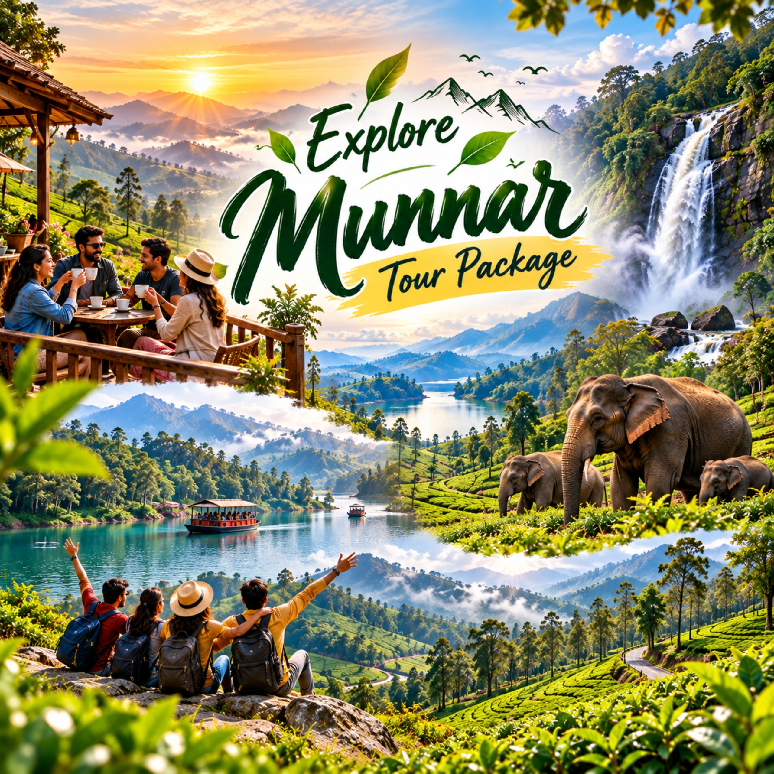 Explore Munnar Tour Package Explore Munnar tour package with tea plantations, waterfalls, lakes and elephants